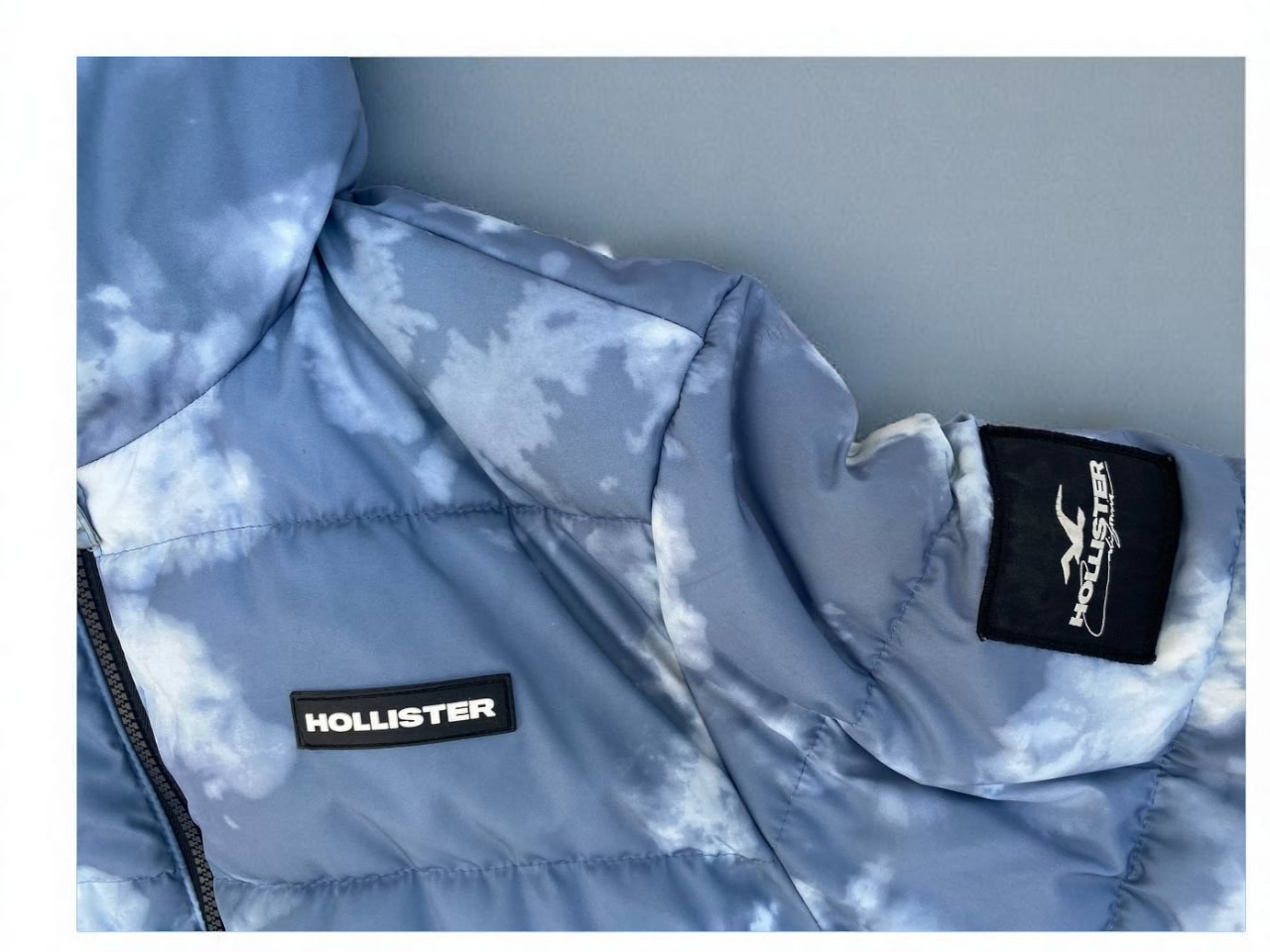Hollister Fleece-Lined Full Zip Hooded Puffer Jacket (Taille S)