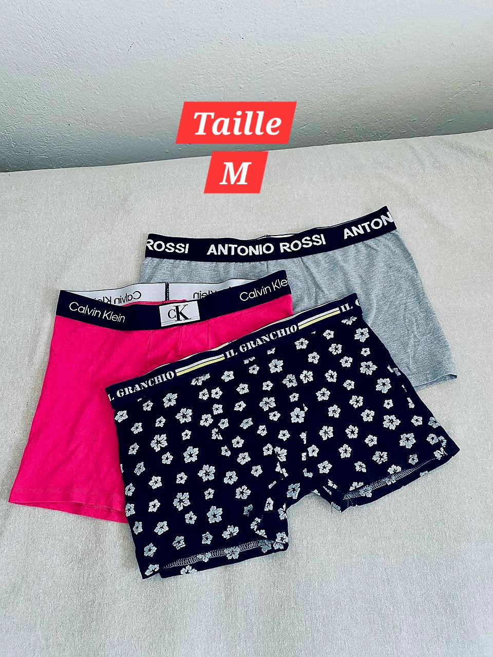 Pack de 3 Sous-vêtements Homme (Taille M)