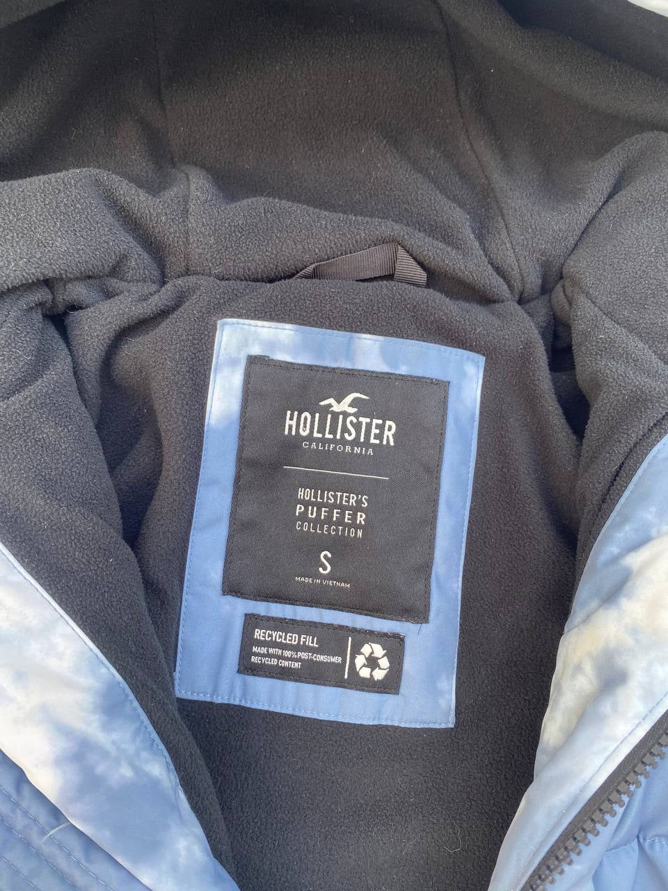 Hollister Fleece-Lined Full Zip Hooded Puffer Jacket (Taille S)