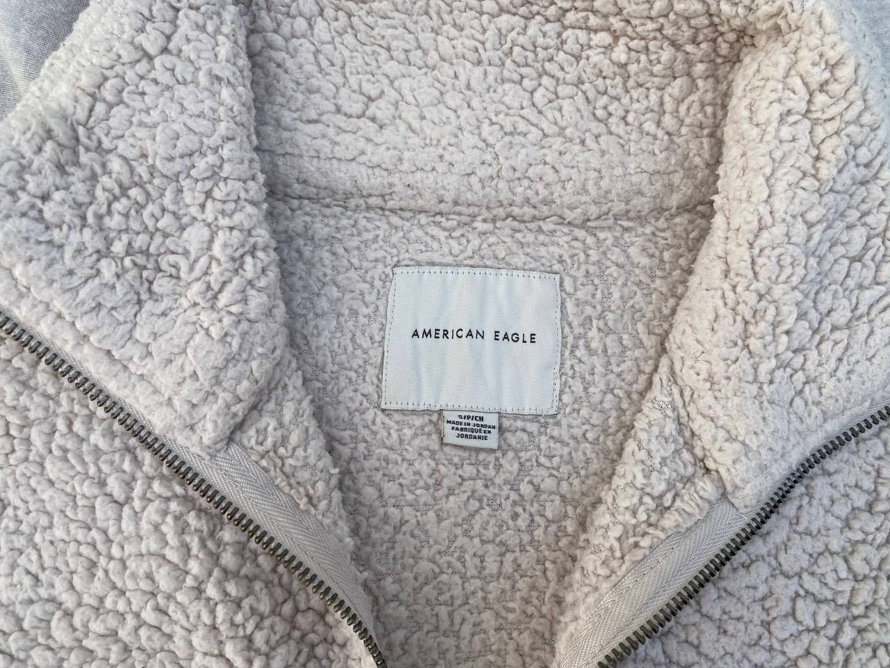 American Eagle quarter zip cream sherpa wooly sweatshirt (Taille M)