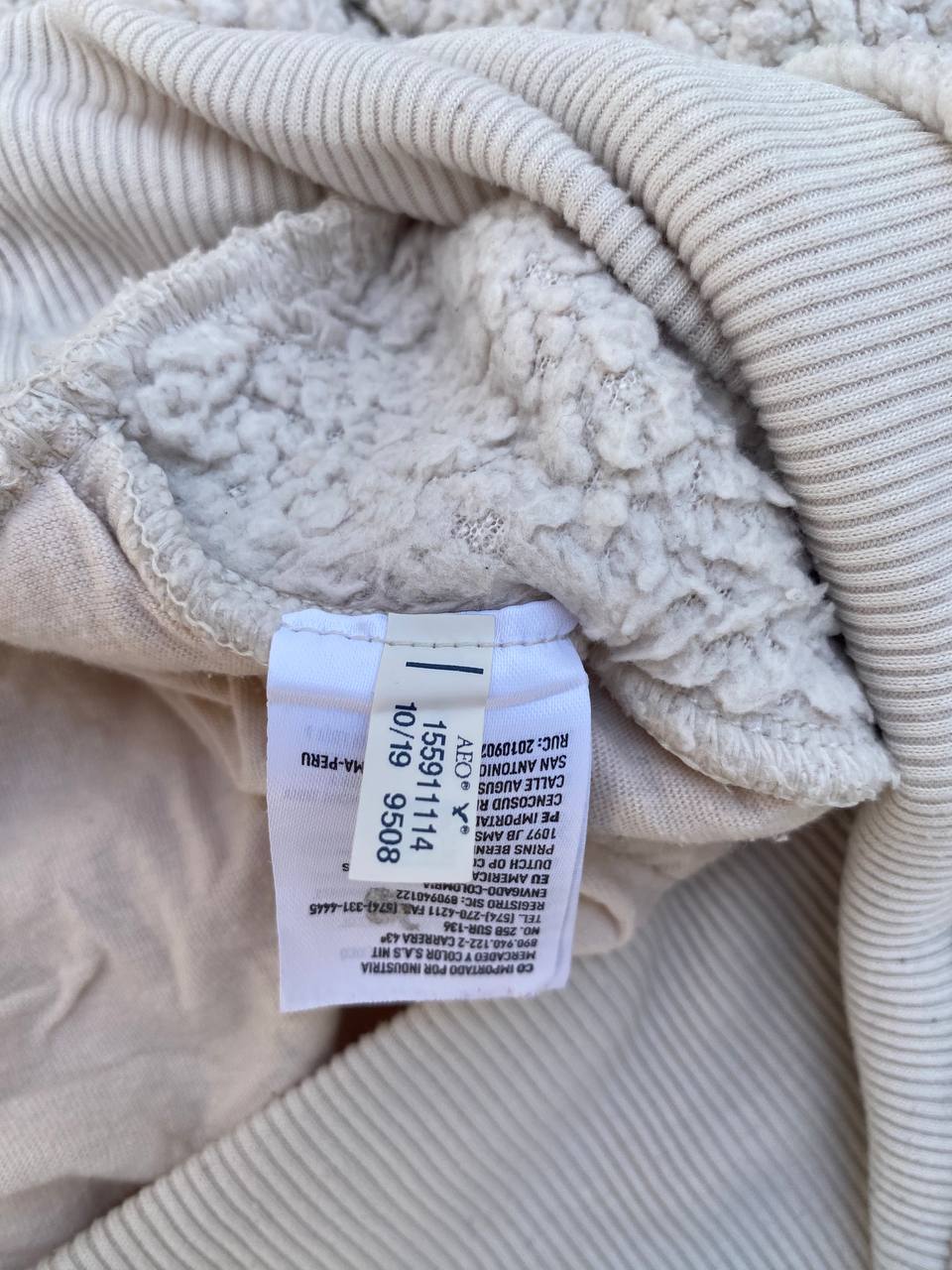 American Eagle quarter zip cream sherpa wooly sweatshirt (Taille M)