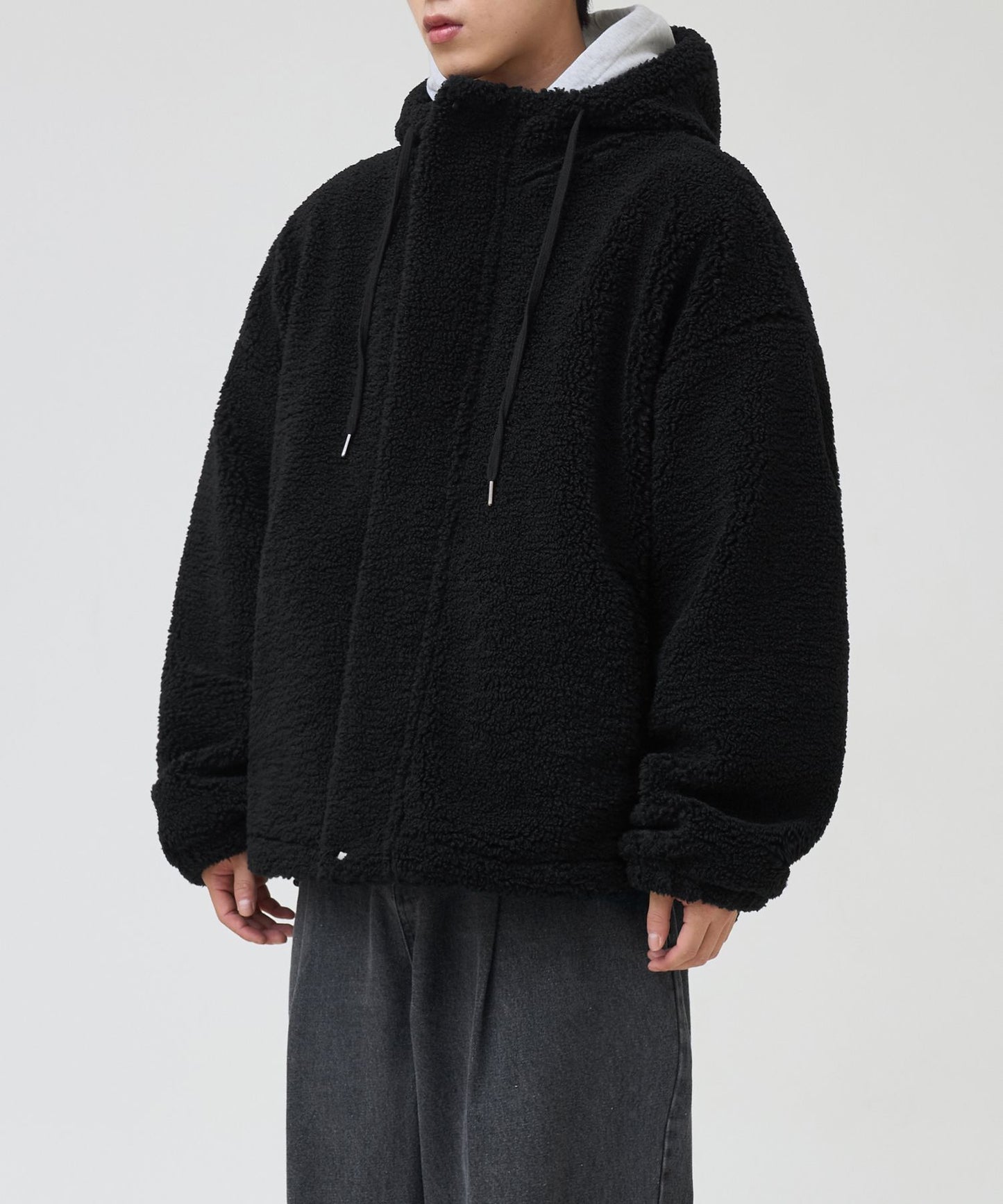 Teddy Fleece Zip Up Hoodie (Taille M)